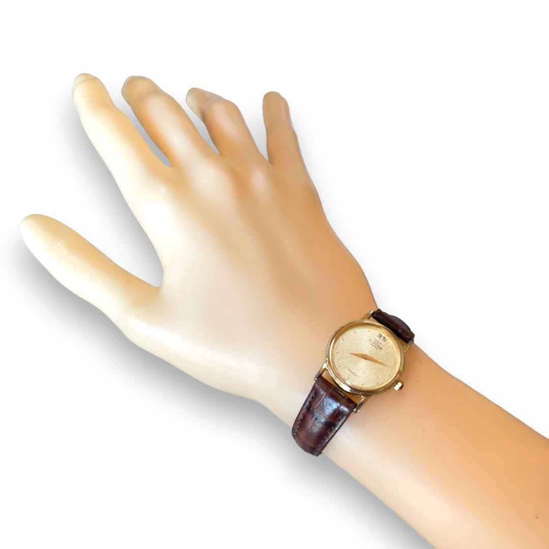 glycine Analog Quartz Women Watch 2P Diamond Gold Tone