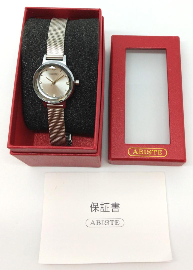 Abiste Analog Quartz Women アビステ Watch シルバー文字盤 中古品