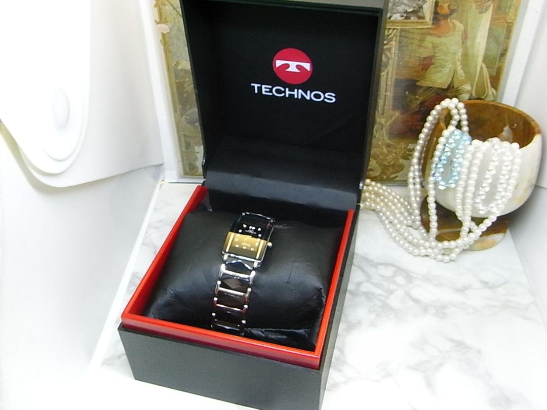 TECHNOS Analog Quartz Women Women Ceramic Diamond Index Watch Women'S