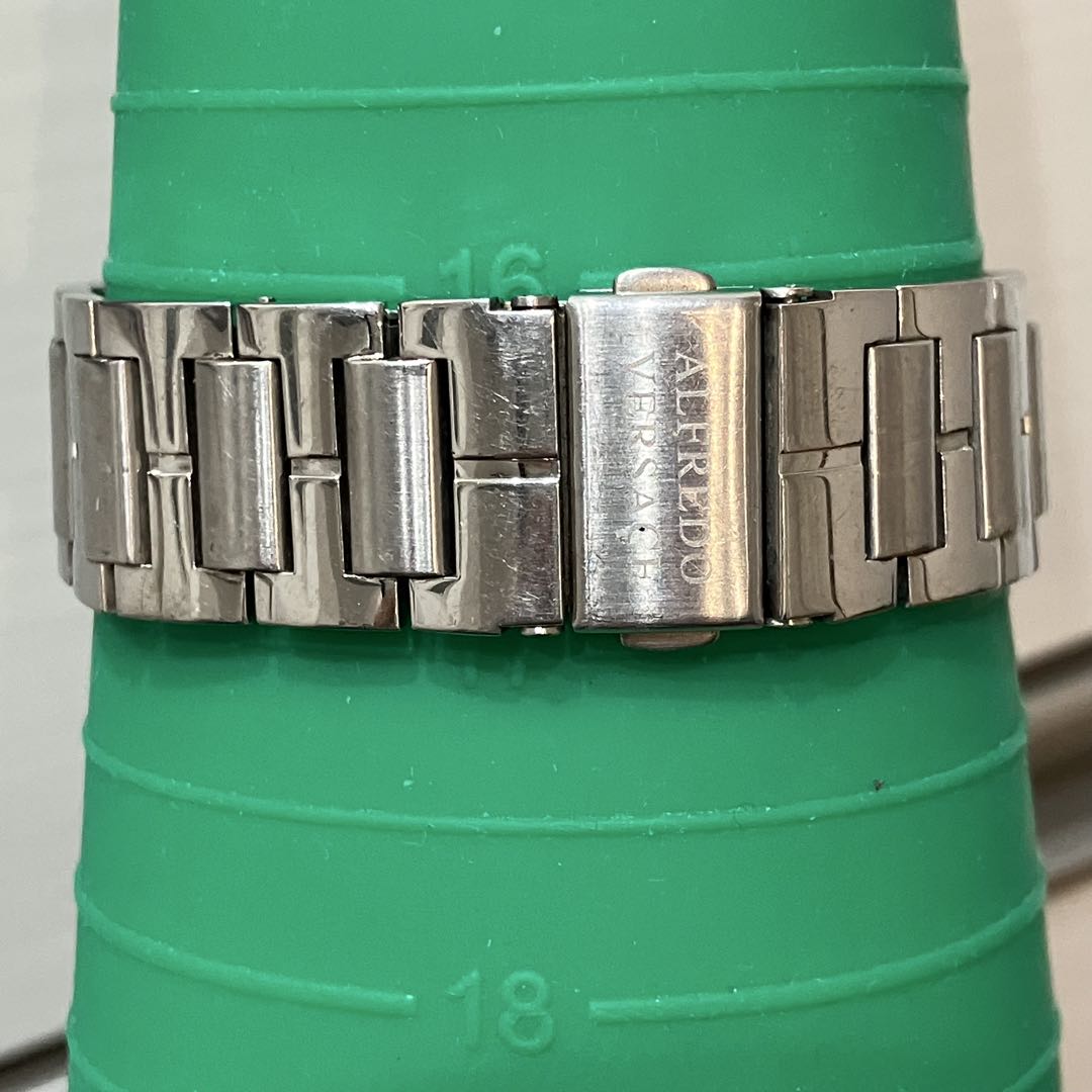 Alfredo Versace Analog Quartz Men Cut Glass Watch Silver Tone