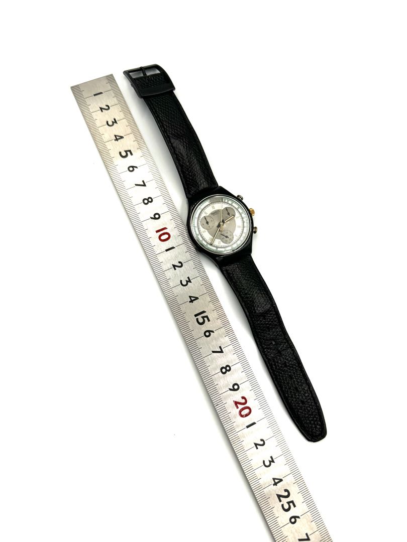 Swatch Colossal 305 Analog Quartz Unisex Adults Vintage Wristwatch 37Mm Black Dial Swiss Made