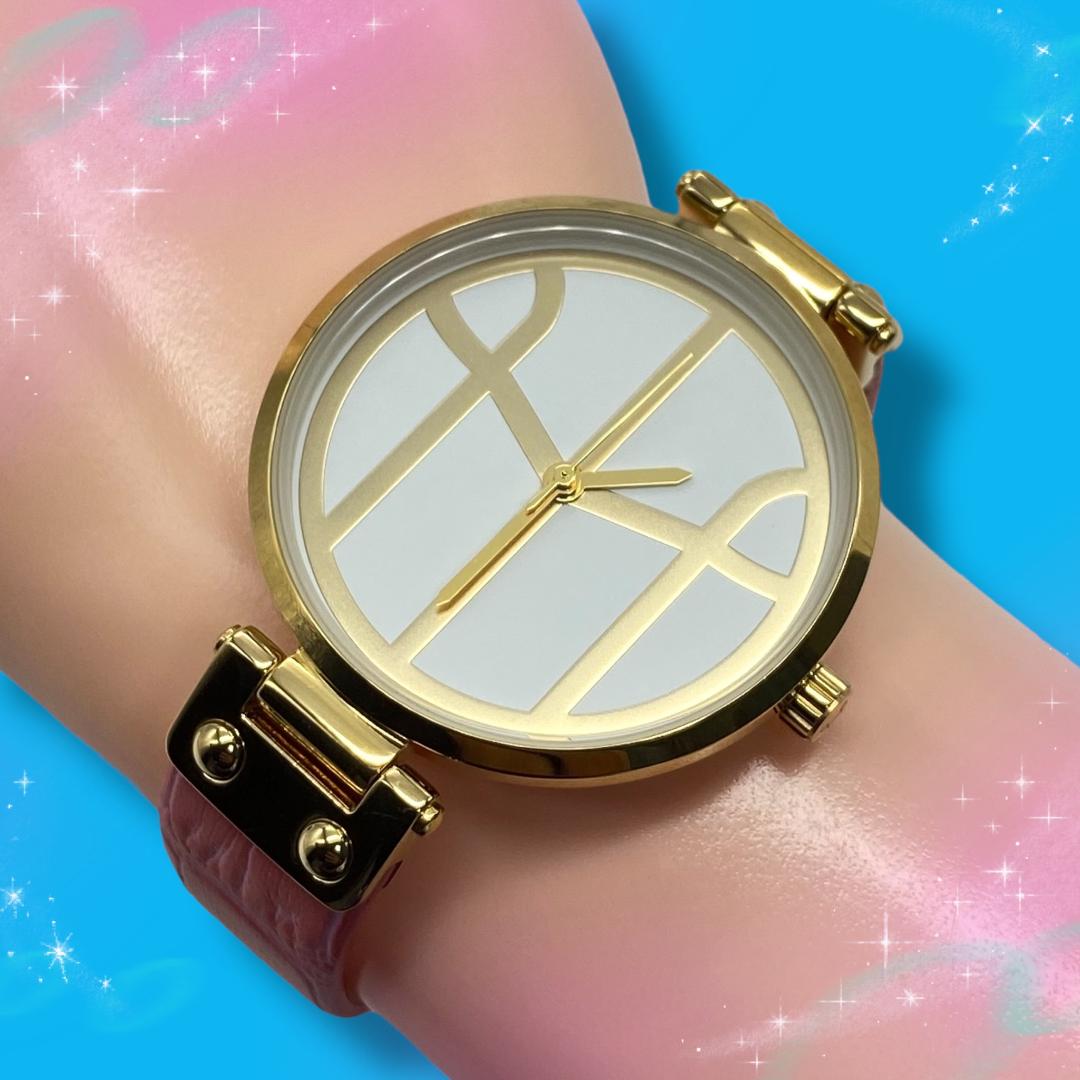 Mockberg Analog Quartz Women X Tsugumi Watarai Collaboration Watch Pink Strap Excellent Condition