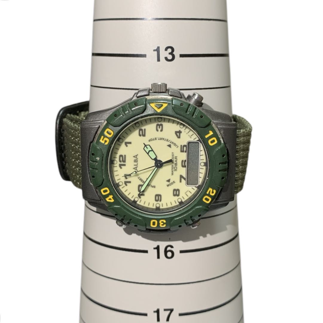 Seiko Alba Digital-Analog Quartz Men Ani-Digi Watch For Parts / Junk