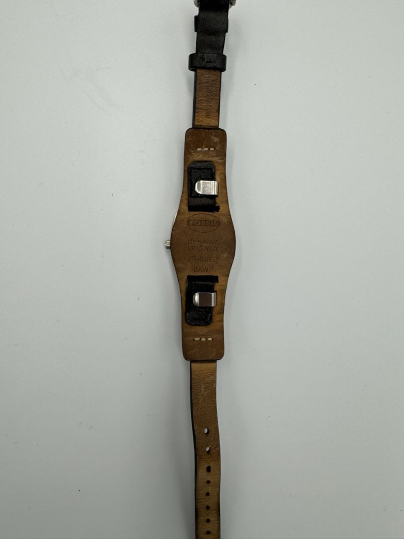Fossil Analog Quartz Men Leather Strap Watch Black
