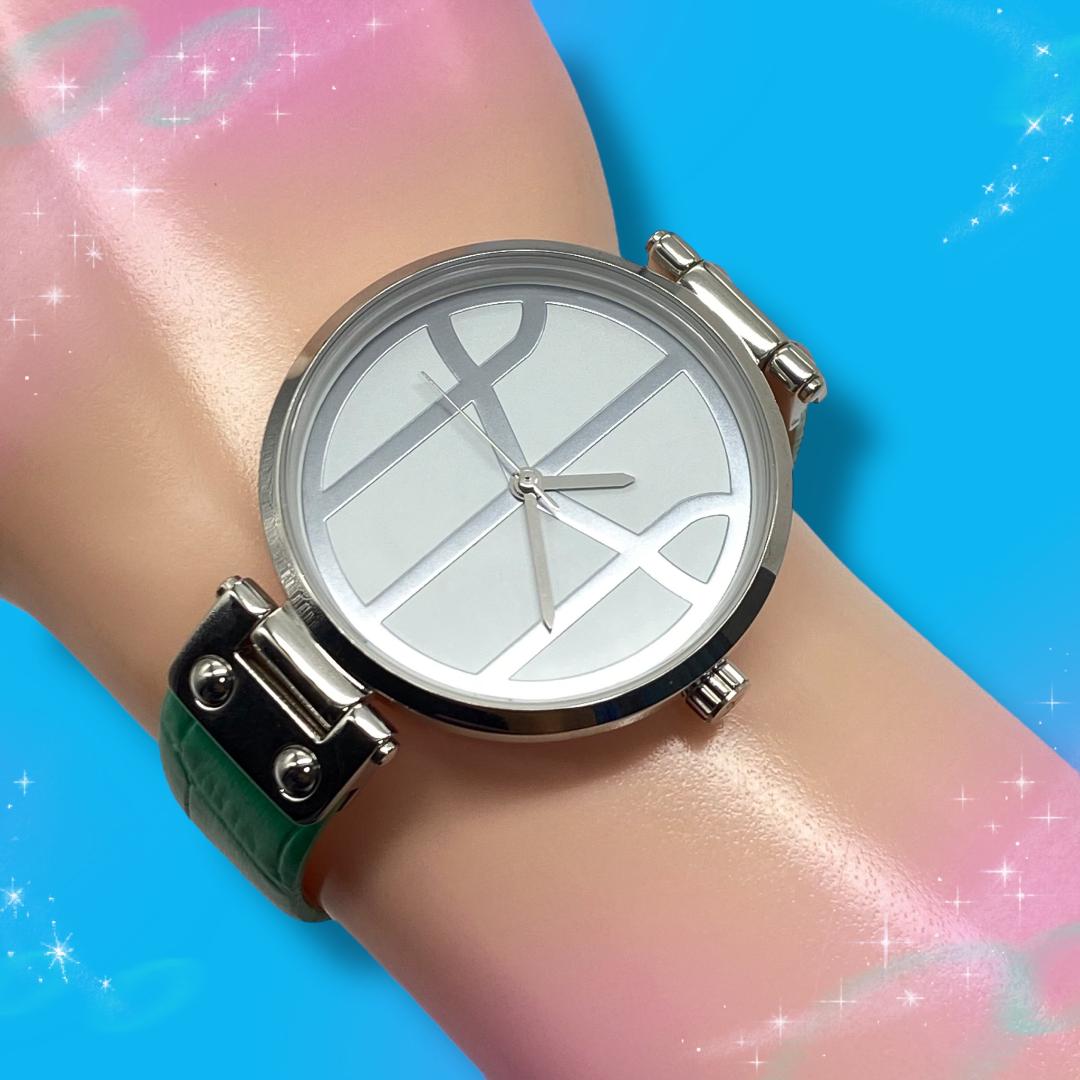 Mockberg Analog Quartz Women X Tsugumi Watarai Collaboration Watch Green Strap Excellent Condition