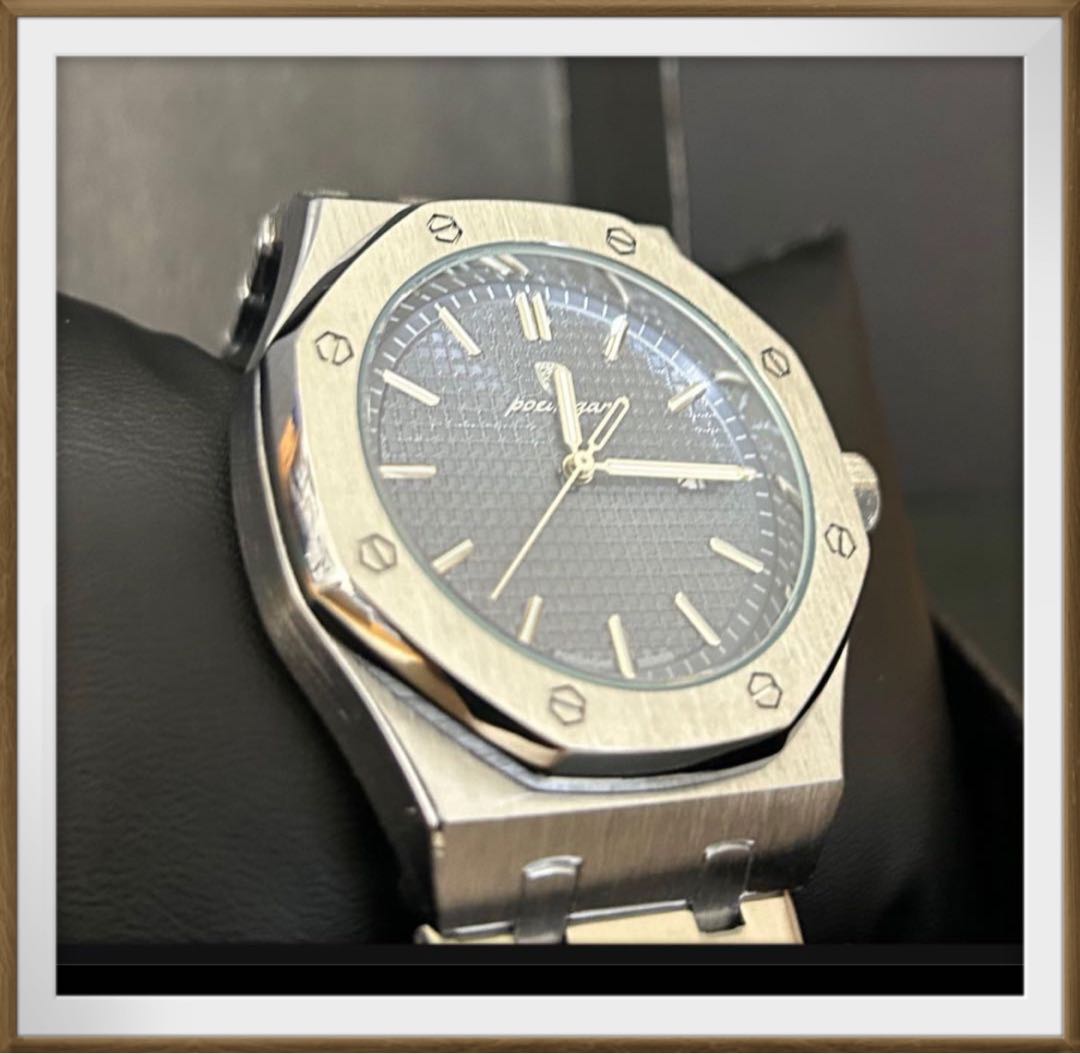 Analog Quartz Men Men Royal Oak Homage Watch Silver X Blue Unused
