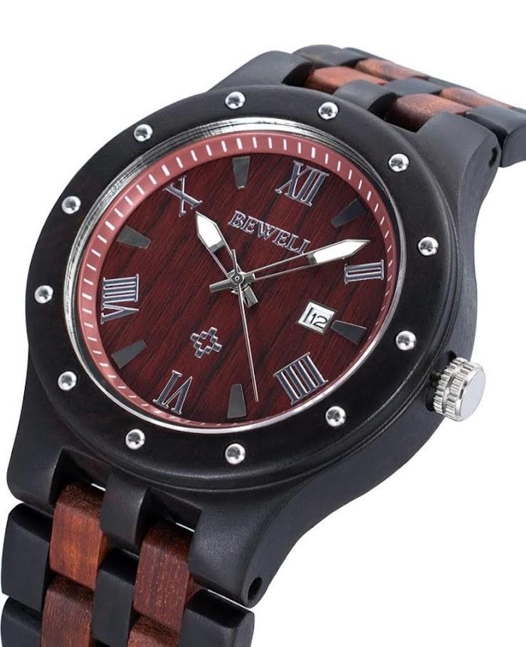 Bewell M-6-KF Analog Quartz Men よろしくね 高級感溢れるお洒落な天然木軽量防水 夜光表示 大人気 Watch