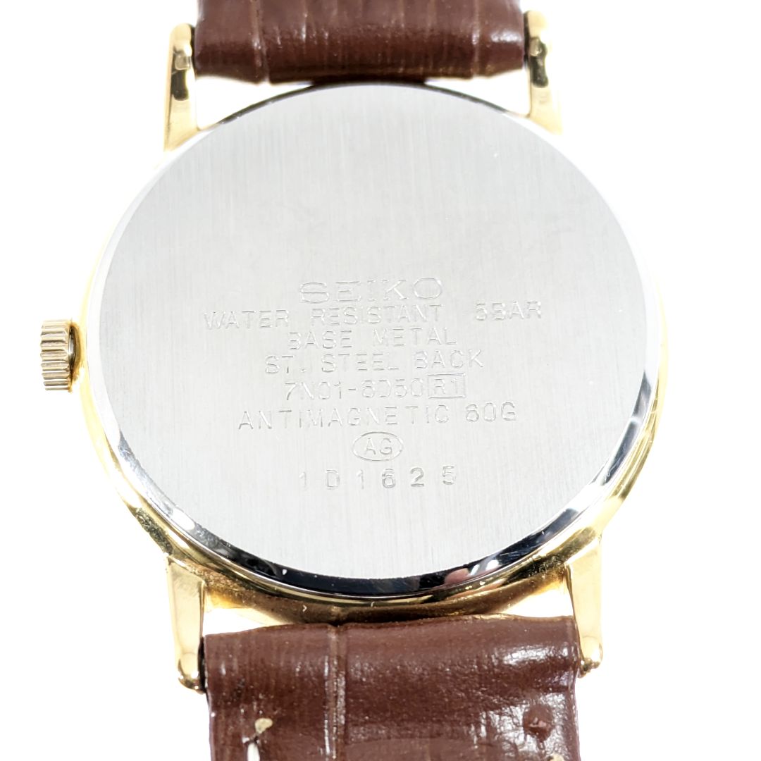 Seiko Avenue Analog Quartz Men Battery & Band Replaced Working Item
