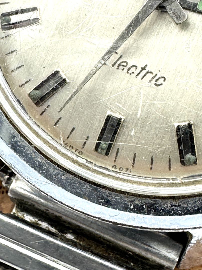 Timex Electric Analog Quartz Men Vintage Round Silver Sunburst Dial Speidel Band Watch For Parts