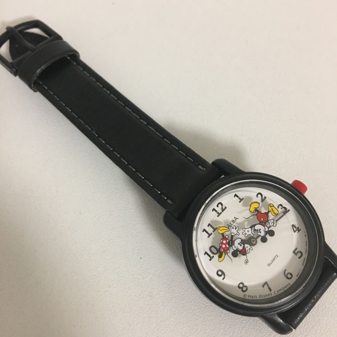 Seiko Alba Disney Analog Quartz Women Rare Retro Mickey & Minnie Watch