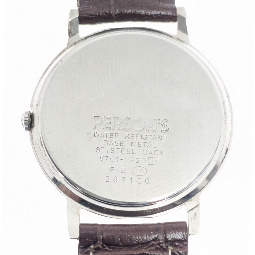 Persons Quartz V701-1P20 Analog Men Men'S Wristwatch With New Leather Strap
