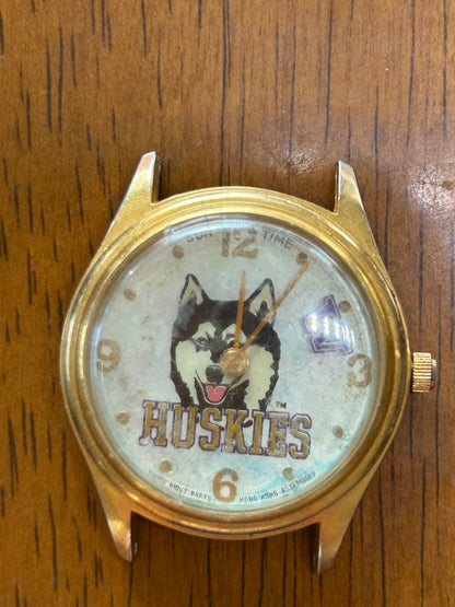Huskies Analog Quartz Men ハスキー アナログwatch 金色 172 [For Parts / Junk]