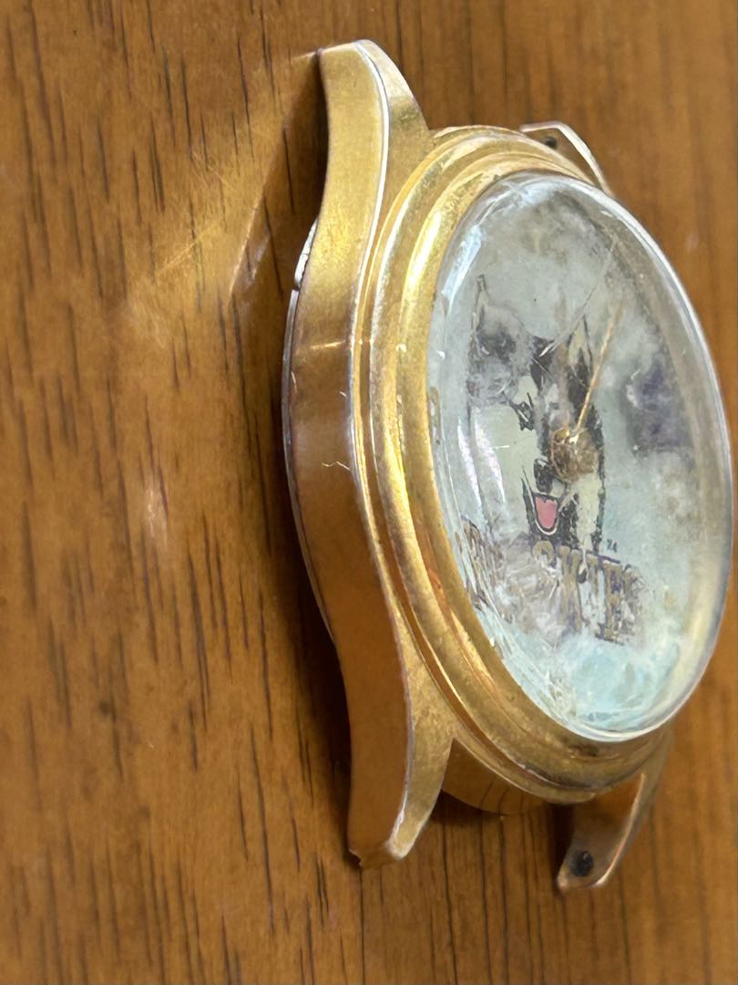 Huskies Analog Quartz Men ハスキー アナログwatch 金色 172 [For Parts / Junk]