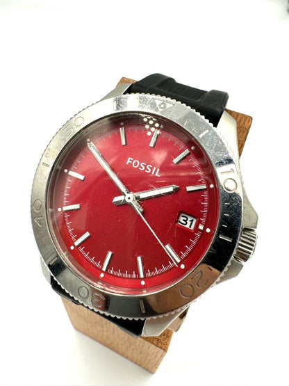 Fossil Analog Quartz Men Watch Red Dial