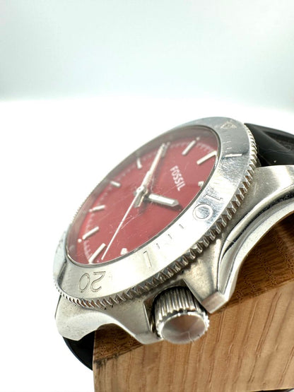 Fossil Analog Quartz Men Watch Red Dial
