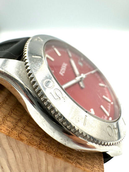 Fossil Analog Quartz Men Watch Red Dial