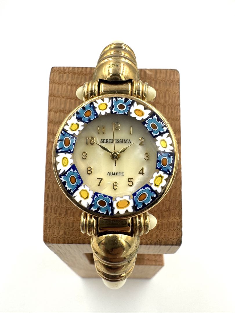 Serenissima Venetian Glass Analog Quartz Women Bangle Watch