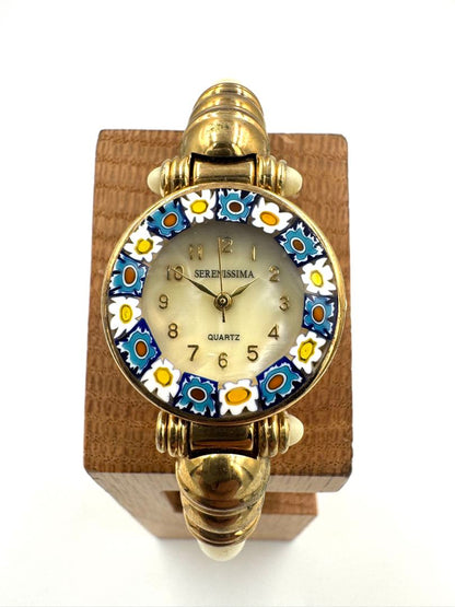 Serenissima Venetian Glass Analog Quartz Women Bangle Watch