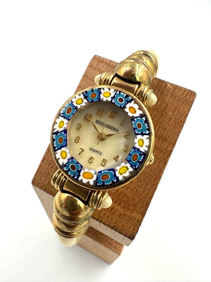 Serenissima Venetian Glass Analog Quartz Women Bangle Watch