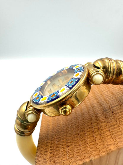 Serenissima Venetian Glass Analog Quartz Women Bangle Watch