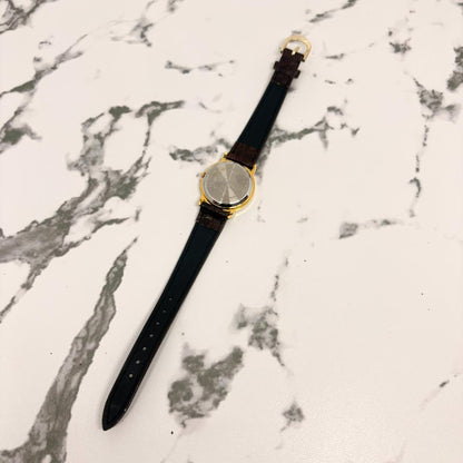 Jemis Analog Quartz Men Watch Gold Tone White Leather Strap