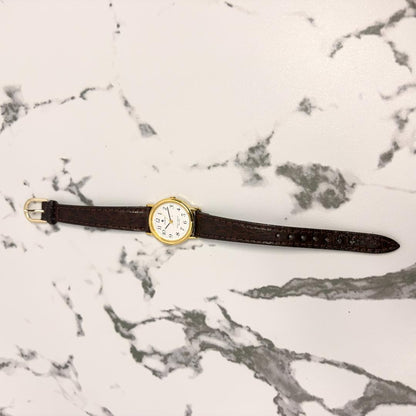 Jemis Analog Quartz Men Watch Gold Tone White Leather Strap