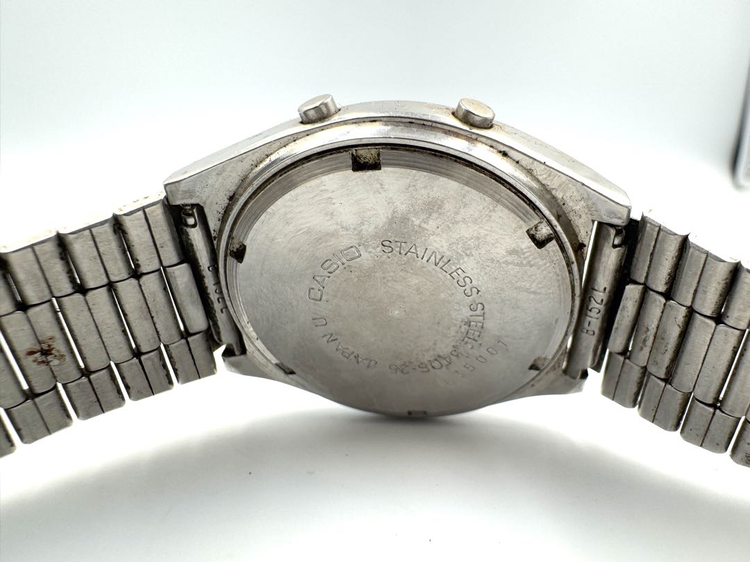 Casio Digital Quartz Unisex Adults Vintage Watch 34Mm Case Stainless Steel - For Parts/Repair