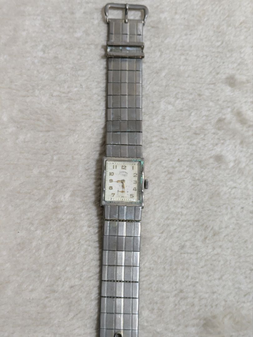 Jazzer Analog Mechanical (Manual) Men ジャザー Manual Winding時計 長方形 ホワイト文字盤 [For Parts / Junk]