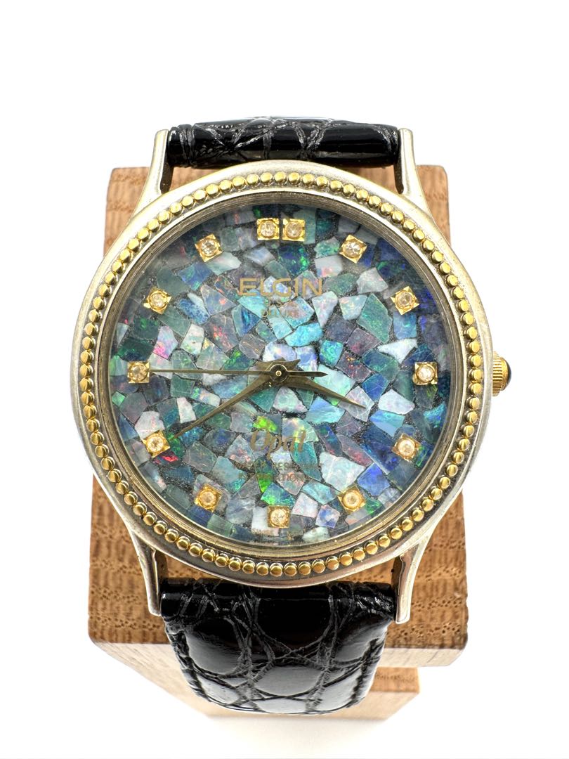 Elgin Analog Quartz Women Opal Australian Watch For Parts