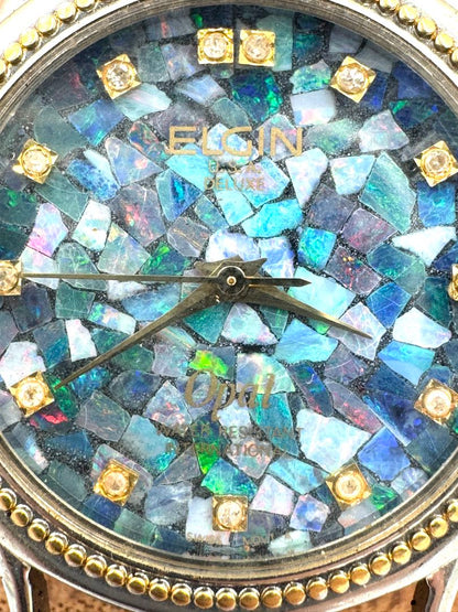 Elgin Analog Quartz Women Opal Australian Watch For Parts