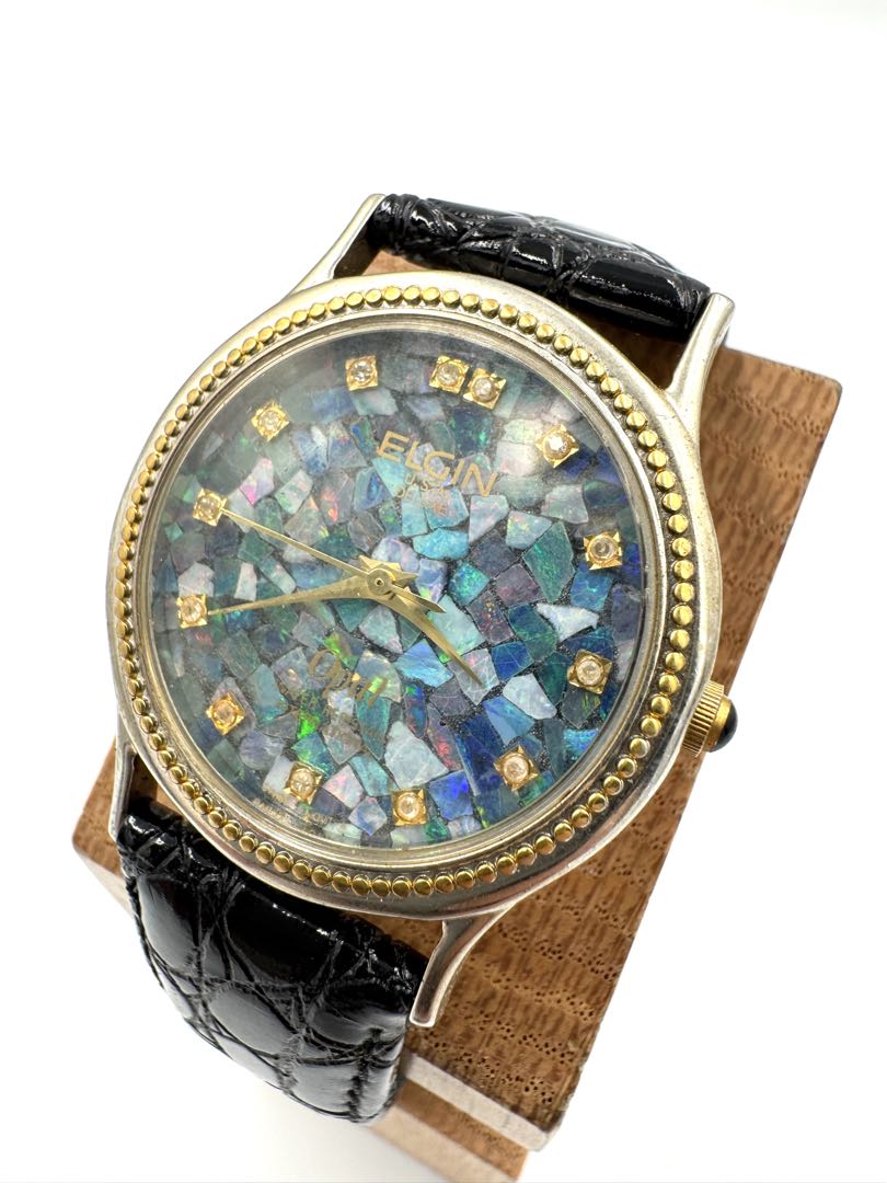 Elgin Analog Quartz Women Opal Australian Watch For Parts