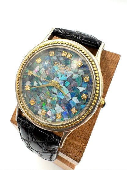 Elgin Analog Quartz Women Opal Australian Watch For Parts