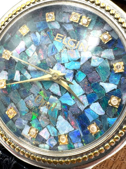 Elgin Analog Quartz Women Opal Australian Watch For Parts