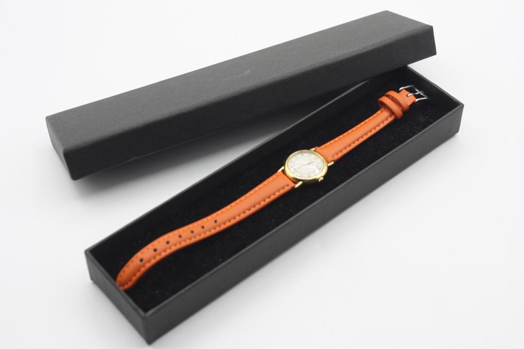 Seiko Analog Quartz Women Beautiful Item 2-Hand Orange Leather Belt Women's Watch