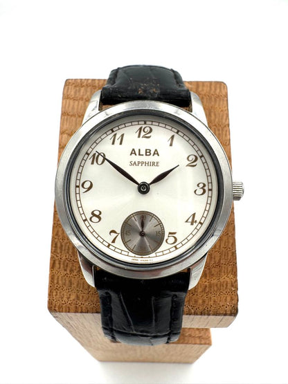 Seiko Alba Small Second VD78-D015 Analog Quartz Unisex Adults Sapphire 30Mm Watch For Parts