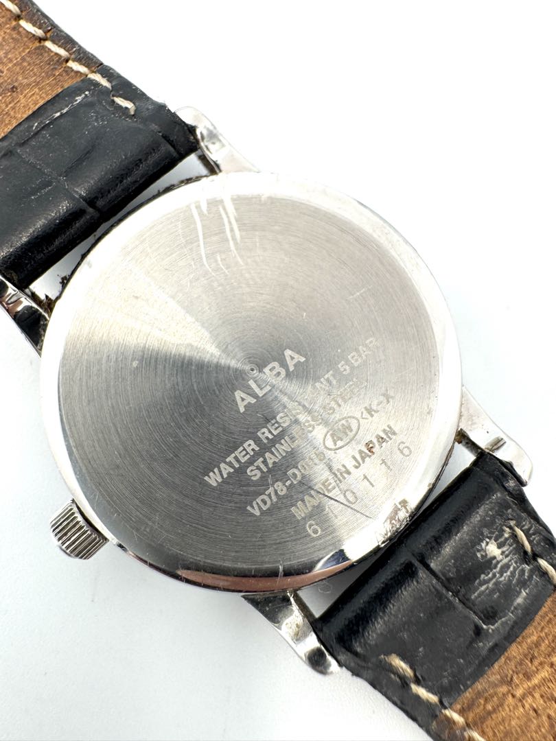 Seiko Alba Small Second VD78-D015 Analog Quartz Unisex Adults Sapphire 30Mm Watch For Parts