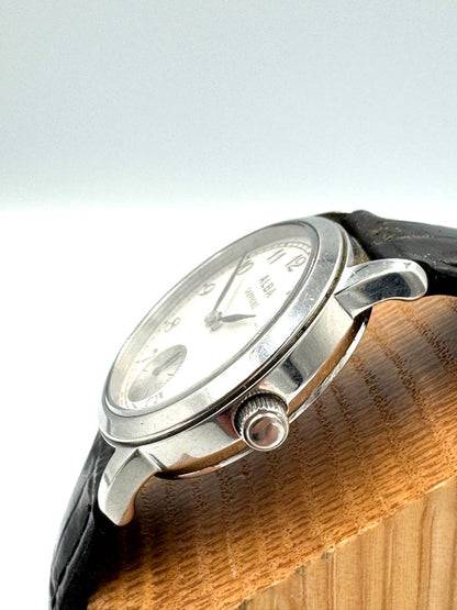 Seiko Alba Small Second VD78-D015 Analog Quartz Unisex Adults Sapphire 30Mm Watch For Parts
