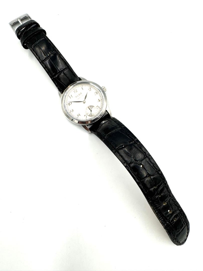 Seiko Alba Small Second VD78-D015 Analog Quartz Unisex Adults Sapphire 30Mm Watch For Parts