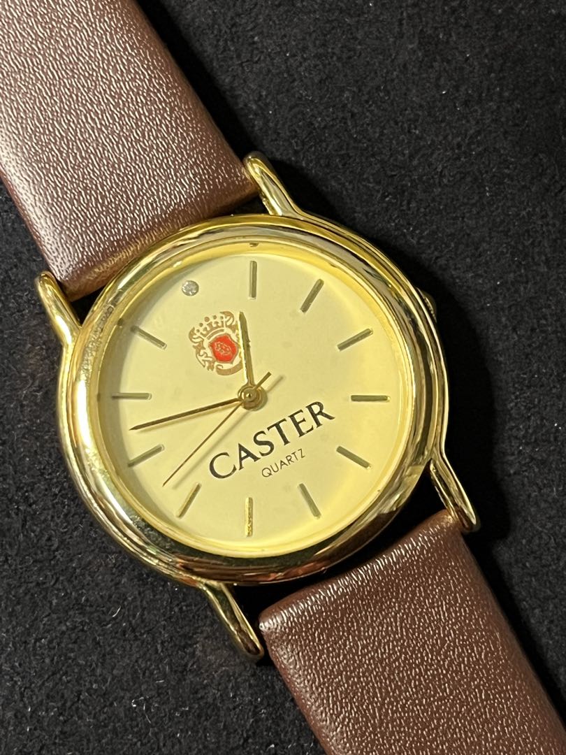 Caster Analog Quartz Men キャスター 1Pダイヤ ウォッチ Watch 保管品 [For Parts / Junk]
