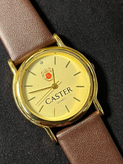 Caster Analog Quartz Men キャスター 1Pダイヤ ウォッチ Watch 保管品 [For Parts / Junk]