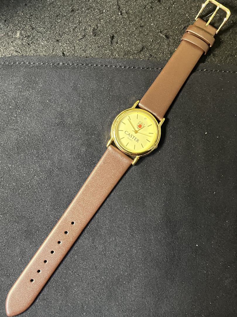 Caster Analog Quartz Men キャスター 1Pダイヤ ウォッチ Watch 保管品 [For Parts / Junk]