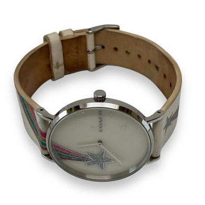 Coach Analog Quartz Women Watch Star Rainbow Silver Excellent Condition