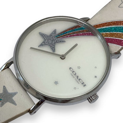 Coach Analog Quartz Women Watch Star Rainbow Silver Excellent Condition