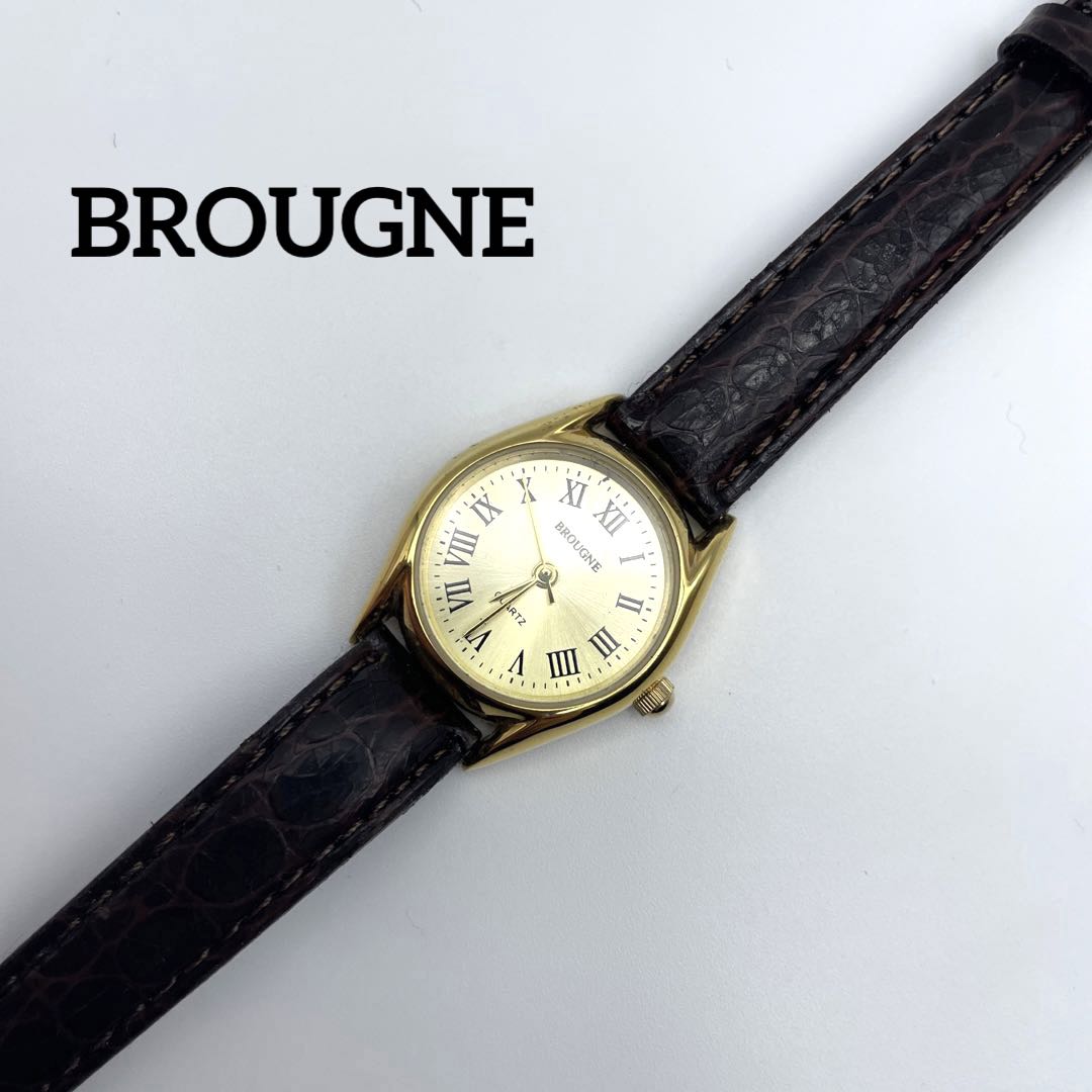 Brougne Analog Quartz Women ブルニュ ⌘ アナログ Watch ゴールド フォーマル ローマ数字 大人可愛い