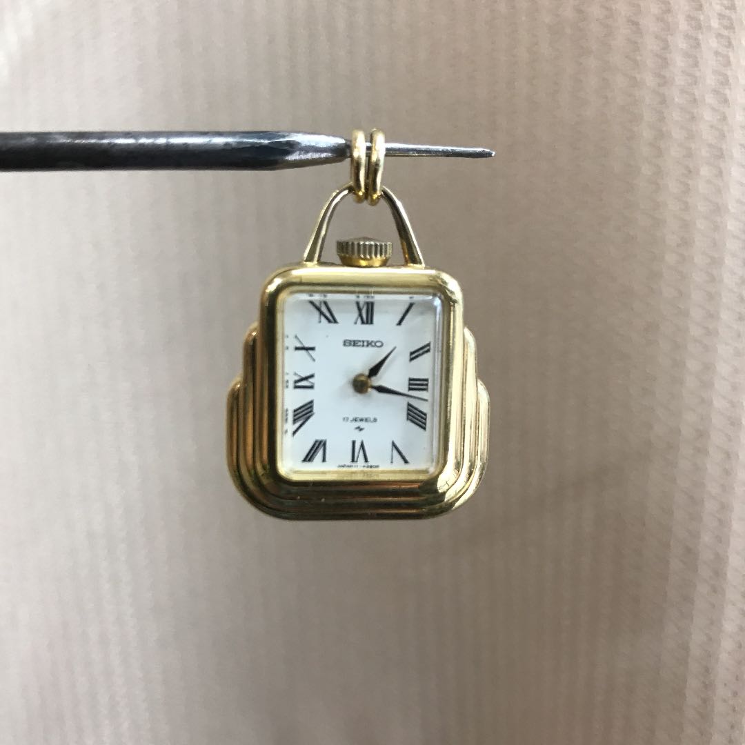 Seiko Analog Mechanical (Manual) Women Necklace Top Type Manual Winding Watch Running Confirmed Pre-owned