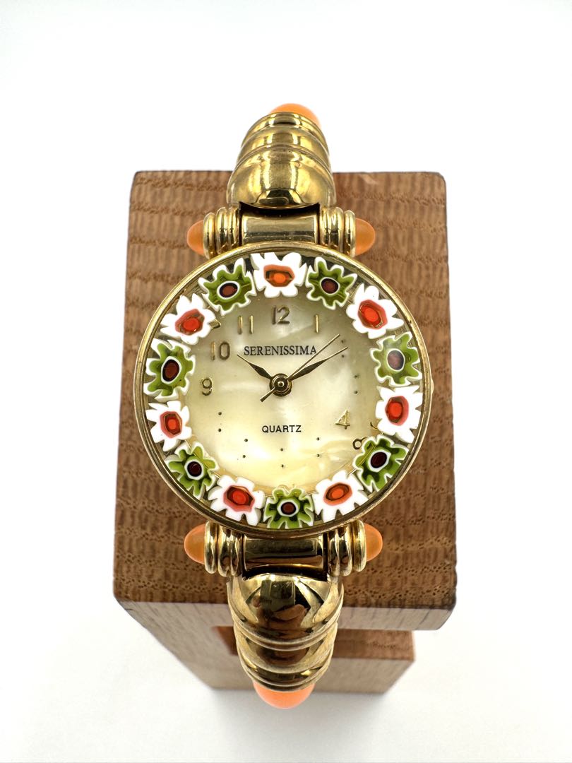 Serenissima Venetian Glass Analog Quartz Women Bangle Watch