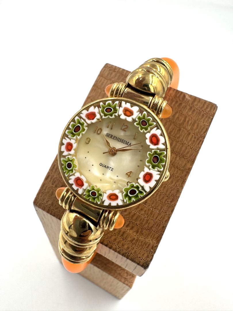 Serenissima Venetian Glass Analog Quartz Women Bangle Watch