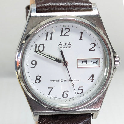 Seiko Alba Analog Quartz Men Battery & Band Replaced Working Item
