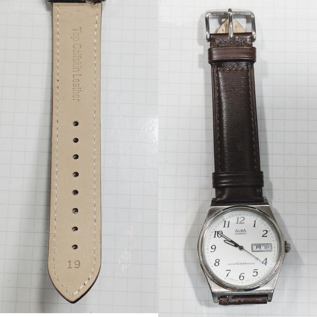 Seiko Alba Analog Quartz Men Battery & Band Replaced Working Item