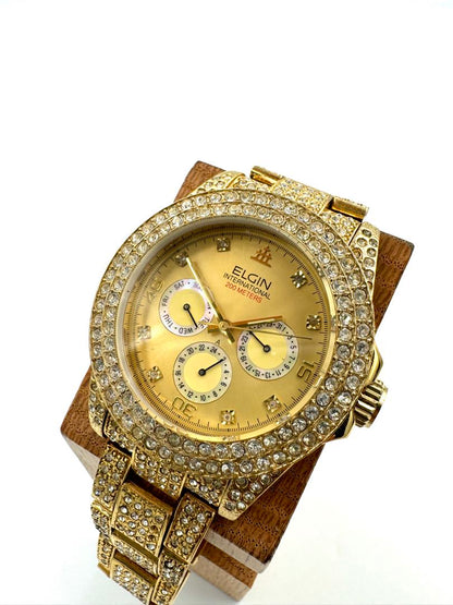 Elgin Analog Quartz Women Chronograph Watch Excellent Condition
